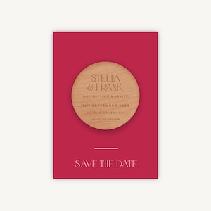Save the Date, Magnet Save the Date, Magenta Moderne Schrift, Herbsthochzeit