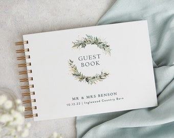 Winter Botanical Wedding Guest Book