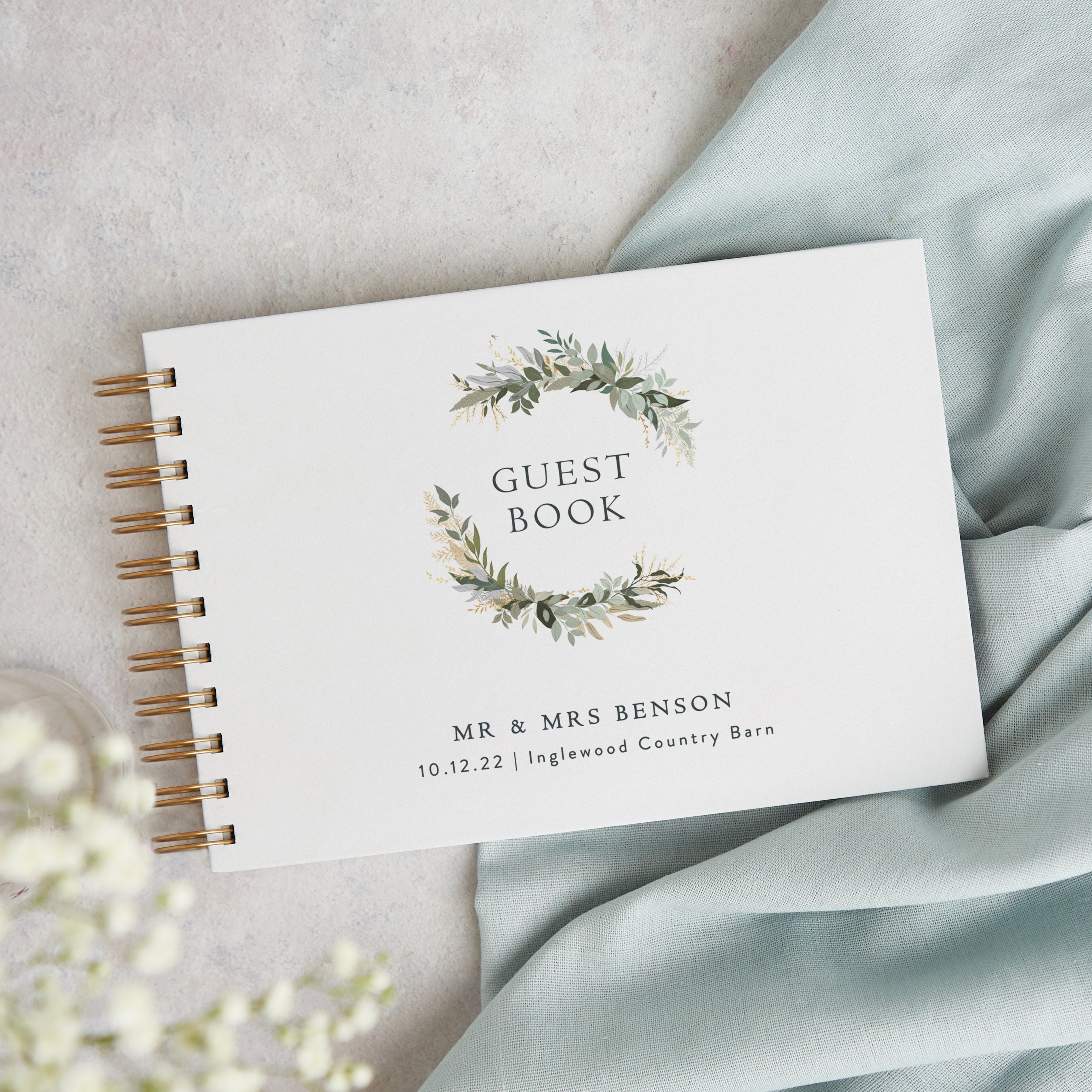 Winter Botanical Wedding Guest Book