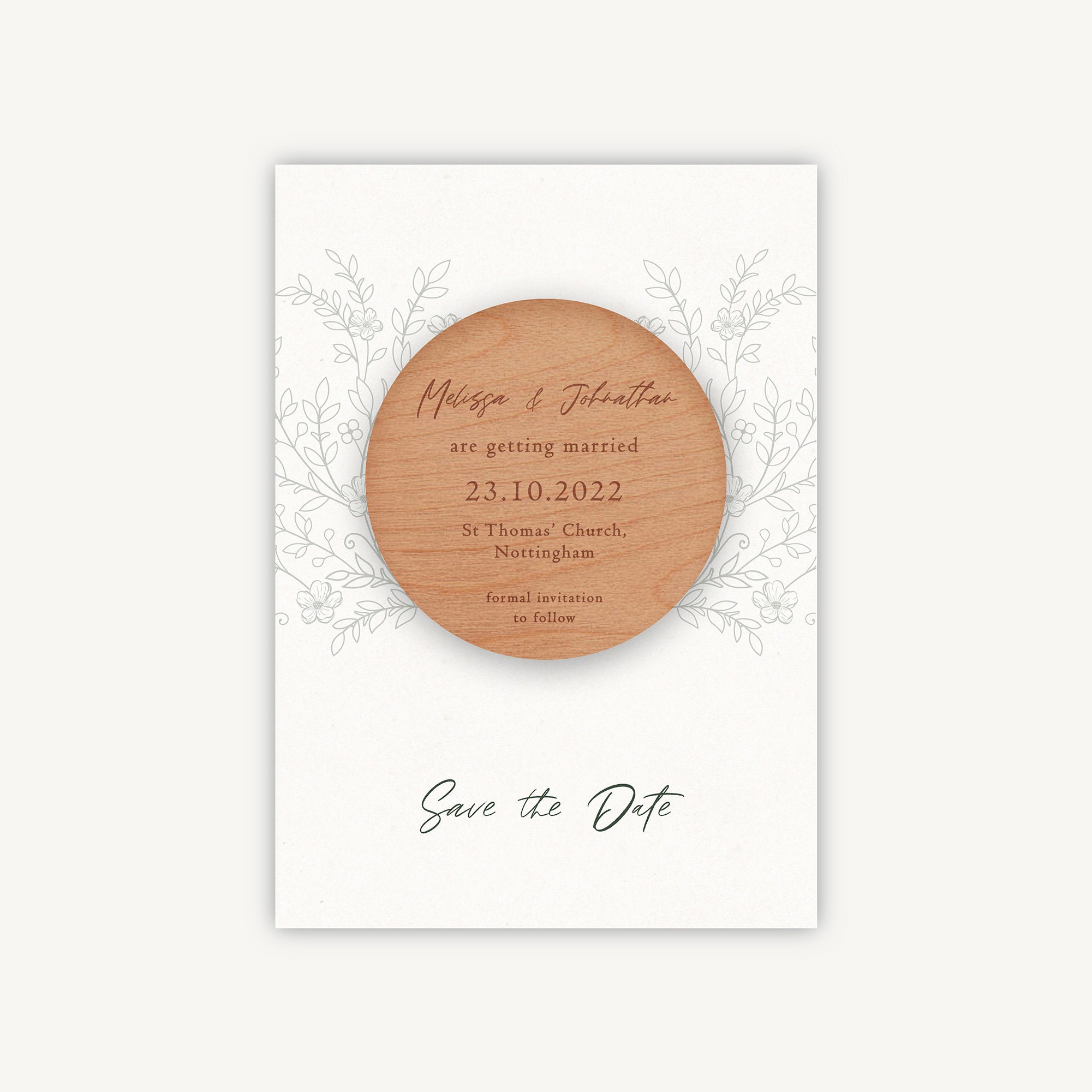 Save The Date, Magnet Elegant Floral, Wedding