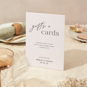 Karten und Geschenke-Zeichen | Hochzeit Zeichen | A4 Robustes Foamex Schild | Moderne Kalligraphie