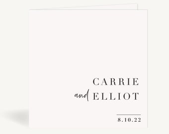 White Modern Script Folded Wedding Invitation