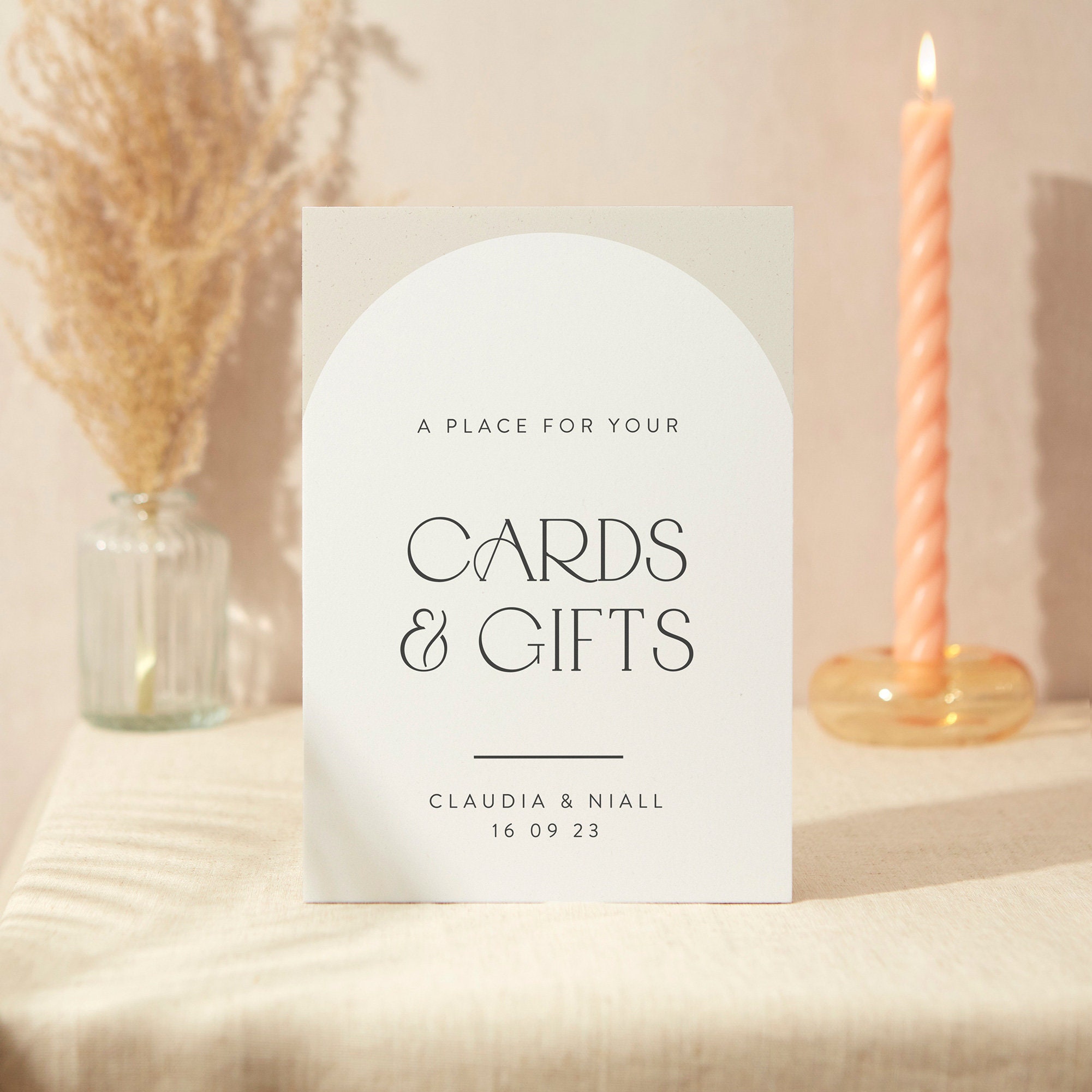 Cards & Gifts Sign | Wedding A5 Sturdy Foamex Minimalist Arch