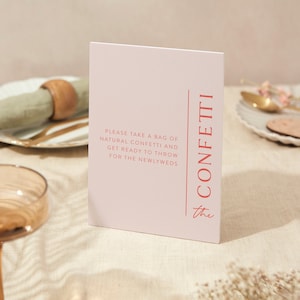 Konfetti Zeichen | Hochzeit Zeichen | A4 Robustes Foamex Schild | Modernes Layout