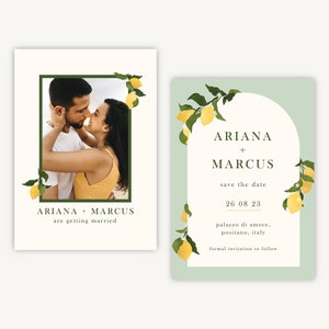 Hochzeit Save the Date Karte - Foto Save the Date - Sommerhochzeit Save the Date - Amalfi Zitronen
