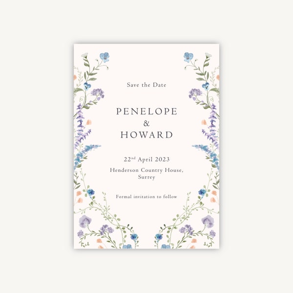 Regency Floral Wedding Save the Date