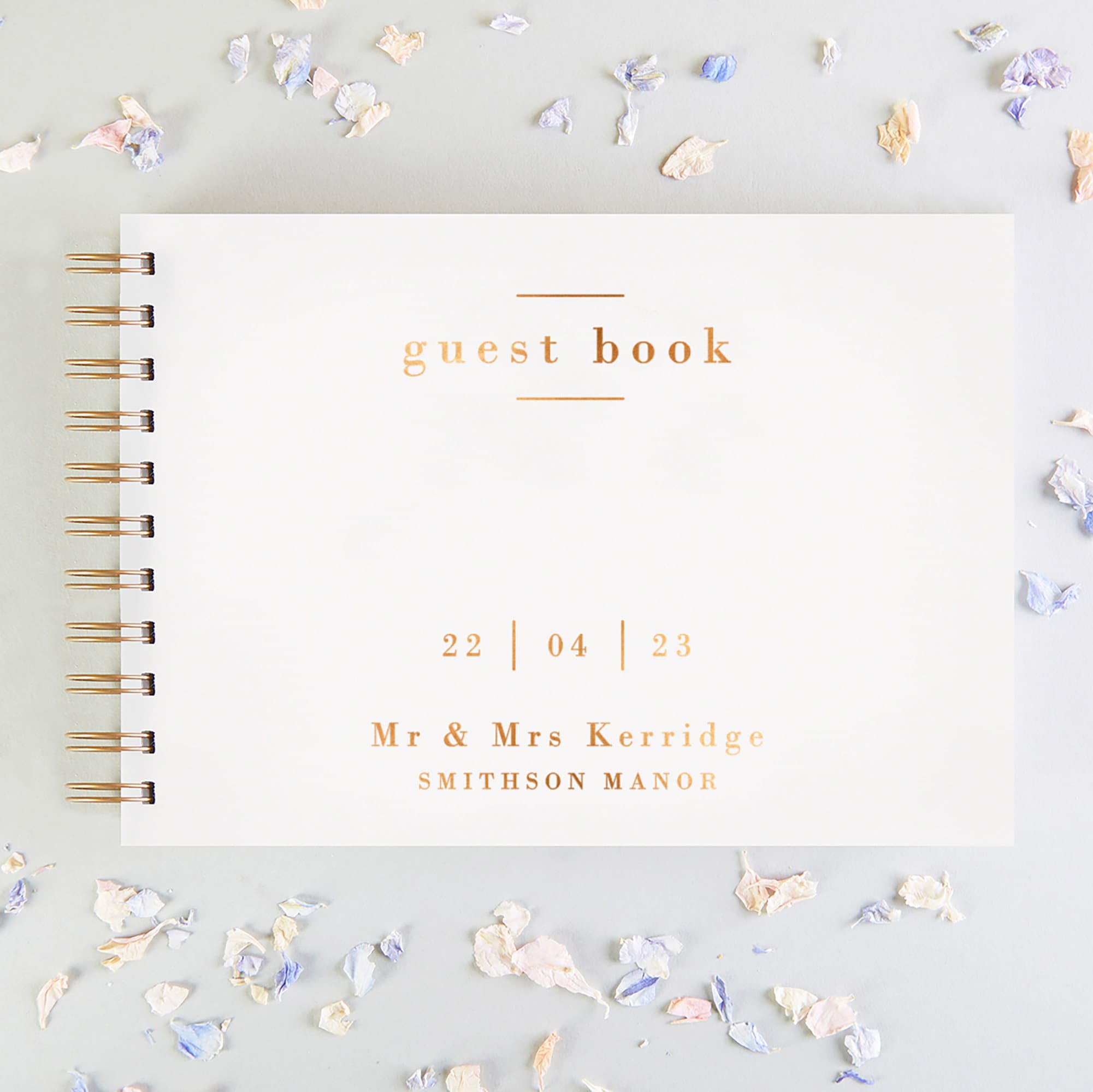 Simple Script Foil Wedding Guest Book