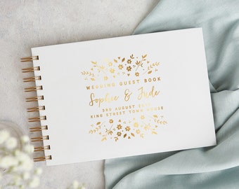 Personalised Floral Wedding Guest Book