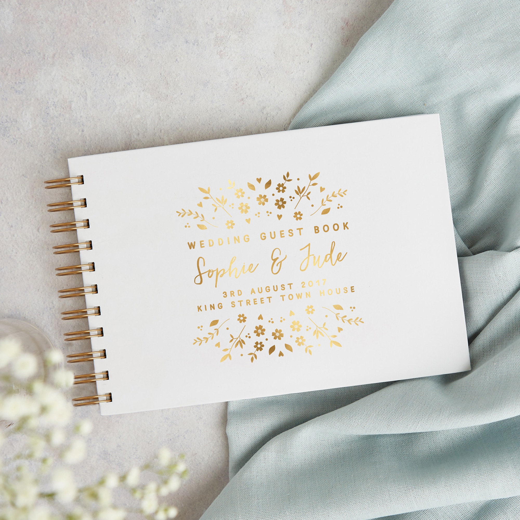 Personalised Floral Wedding Guest Book