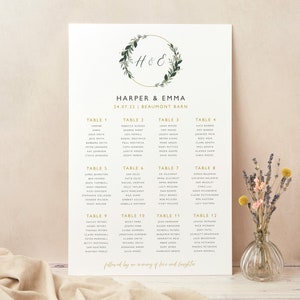 Hochzeitstischplan, Sitzplan, Laubplan
