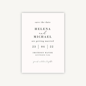 Wedding Save The Date Card - Save the Date - Classic Minimal Wedding Save the Date - Simple Script