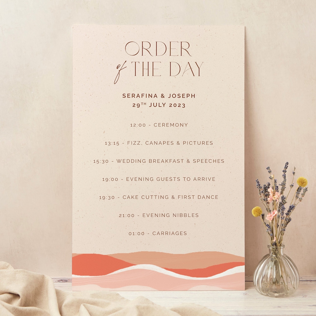 Palm Beach Wedding Order of the Day Sign - Etsy UK