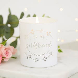 Girlfriend Anniversary Gift Personalised Candle