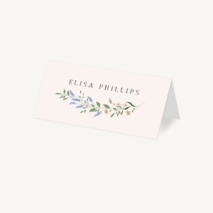 Wedding Place Cards - Personalised Place Setting - Wedding Place Card - Wedding Breakfast Table Cards - Wedding Seating - Wildflower Wreath