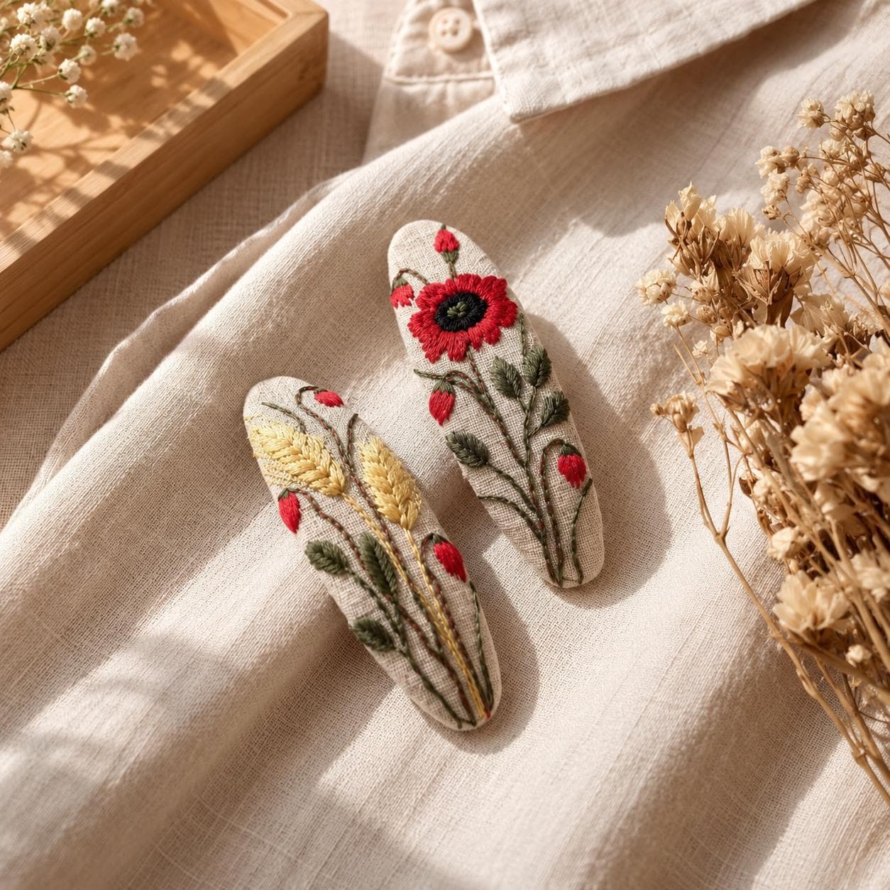 Embroidery Hair Clip - Etsy