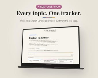 GCSE English Language Revision Tracker | AQA 8700 | Interactive Digital Checklist with Progress Tracking