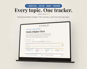 IGCSE Maths Higher Tier Revision Tracker | Pearson Edexcel 4MA1 | Interactive Digital Checklist with Progress Tracking