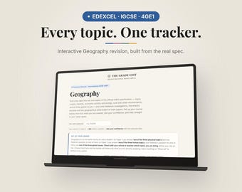Planilha de Revisão de Geografia IGCSE | Pearson Edexcel 4GE1 | Lista de Verificação Digital Interativa com Acompanhamento do Progresso