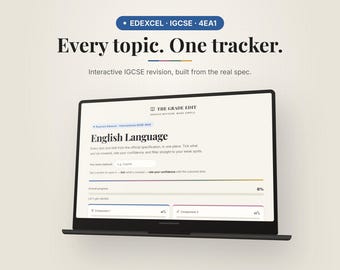 IGCSE English Language Revision Tracker | Pearson Edexcel 4EA1 | Interactive Digital Checklist with Progress Tracking