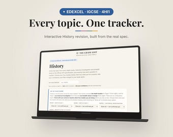 IGCSE History Revision Tracker | Pearson Edexcel 4HI1 | Interactive Digital Checklist with Progress Tracking