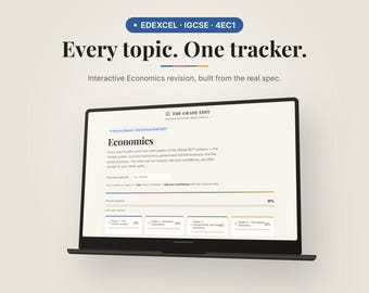 IGCSE Economics Revision Tracker | Pearson Edexcel 4EC1 | Interactive Digital Checklist with Progress Tracking