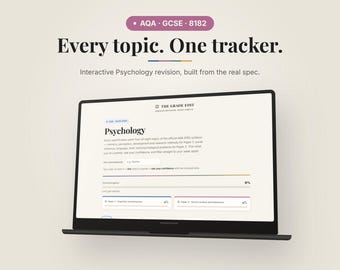 GCSE Psychology Revision Tracker | AQA 8182 | Interactive Digital Checklist with Progress Tracking