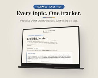 IGCSE English Literature Revision Tracker | Pearson Edexcel 4ET1 | Interactive Digital Checklist with Progress Tracking