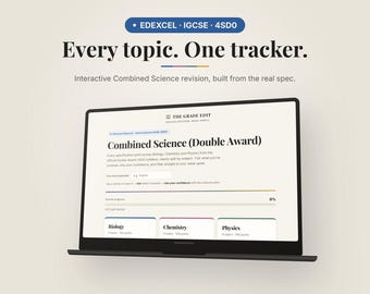 IGCSE Combined Science Double Award Tracker | Pearson Edexcel 4SD0 | Biology Chemistry Physics