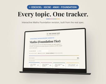 IGCSE Maths Foundation Revision Tracker | Pearson Edexcel 4MA1 | Interactive Digital Checklist