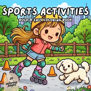 Sportkleurboek, 20 printbare pagina's (digitale download)
