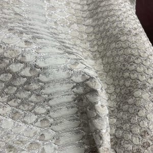 Silver Ash Burmese Python Leather Hide | Matte Unbleached Back Cut Snake Skin