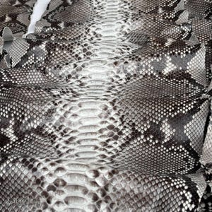 Genuine Snake Leather, Silver Mocha Pearl Exotic Leather for Handcrafting