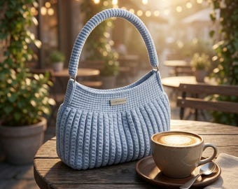 Teresa Crochet Handbag Pattern: Modern Textured Shoulder Bag (PDF Download)