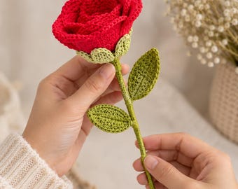 Crochet Rose Pattern PDF - Realistic Flower Bouquet DIY - Instant Download