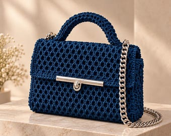Luxury Diamond Crochet Bag Pattern, Structured Handbag PDF, Digital Download