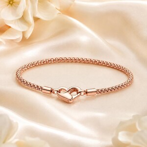 Armband met steentjes, gelaagde armband in roségoud, subtiele schakelarmband voor dames, alledaagse stapelarmband, schakelarmband