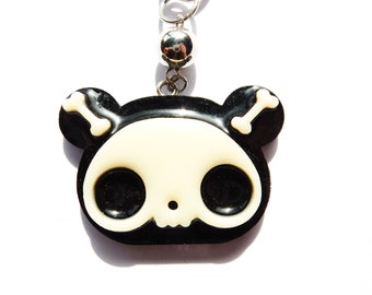 Bear Skull Keychain ( gothic, creepy, glow in the dark, accessory, gift, for her, for them, for him, halloween, spooky, creepy cute )