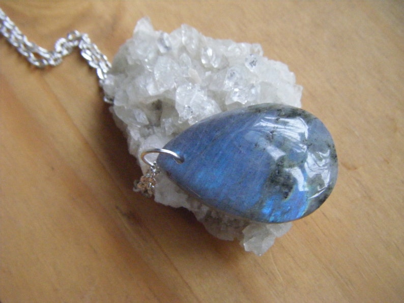 Spiritual Inspirational Healing Beautiful Labradorite Hand Carved Pendant for Necklace Wellness Oneness Cosmic UNISEX Gemstone Crystal