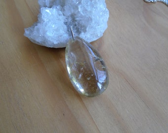 Spiritual Inspirational Healing Beautiful Rutilated Quartz Angel Hair Organic Raw Pendant Oneness Cosmic Gemstone Crystal Angel Stone Angels