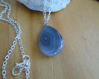 Spiritual Inspirational Healing Beautiful Royal Botswana Agate Hand Carved Slice Pendant Necklace The Sunset Stone Gemstone Crystal