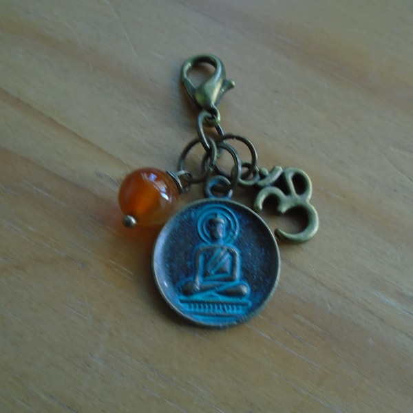 Spiritual Inspirational Healing Buddha OM Key Bag Charm Key ring Awakened One Swastika Good Fortune Luck Wellness Love Oneness Cosmic Love