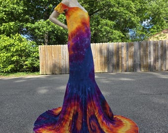 2XL Tie dye wedding/maternity/photoshoot dress by Funky Sunshine
