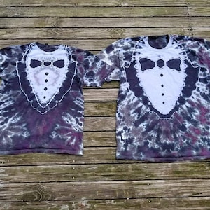 Custom Tuxedo tie dye - unisex mens - short sleeve - long sleeve - size options S,M,L,Xl,2X,3X,4X,5X