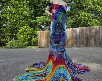 Extra Large Tie dye wedding/maternity/photoshoot dress by Funky Sunshine