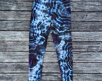 Small - Hemp and Organic Cotton - Legging Tie Dyed By Funky Sunshine 1944