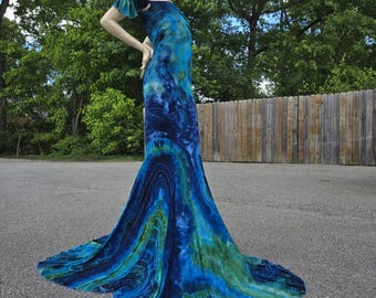 Large Tie dye wedding/maternity/photoshoot dress by Funky Sunshine