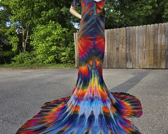 Extra Large Tie dye wedding/maternity/photoshoot dress by Funky Sunshine
