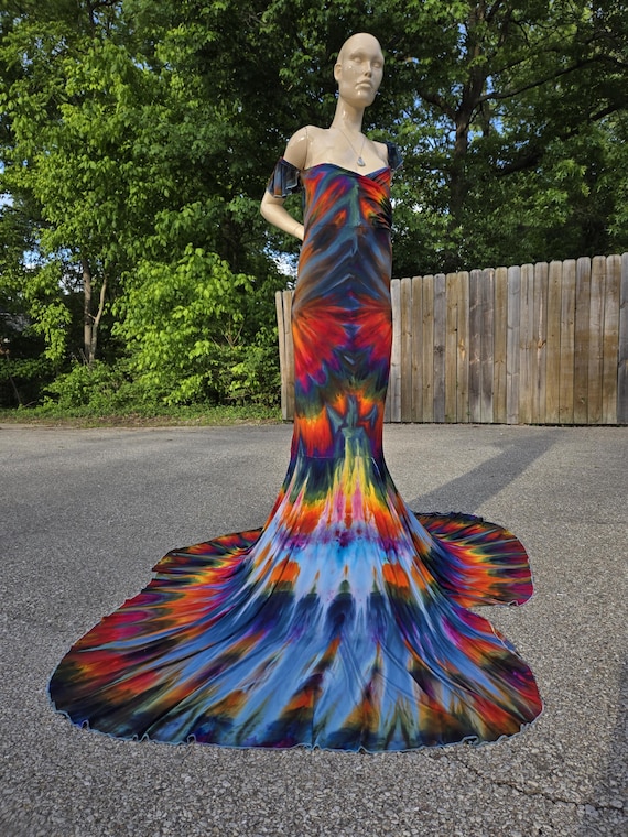 Extra Large Tie dye wedding/maternity/photoshoot dress by Funky Sunshine