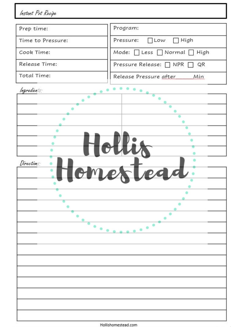 Instant Pot Recipe Card Bundle - Etsy