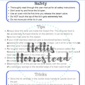 Printable Instant Pot Beginners Guide (24 Page) Recipes, Time Chart ...